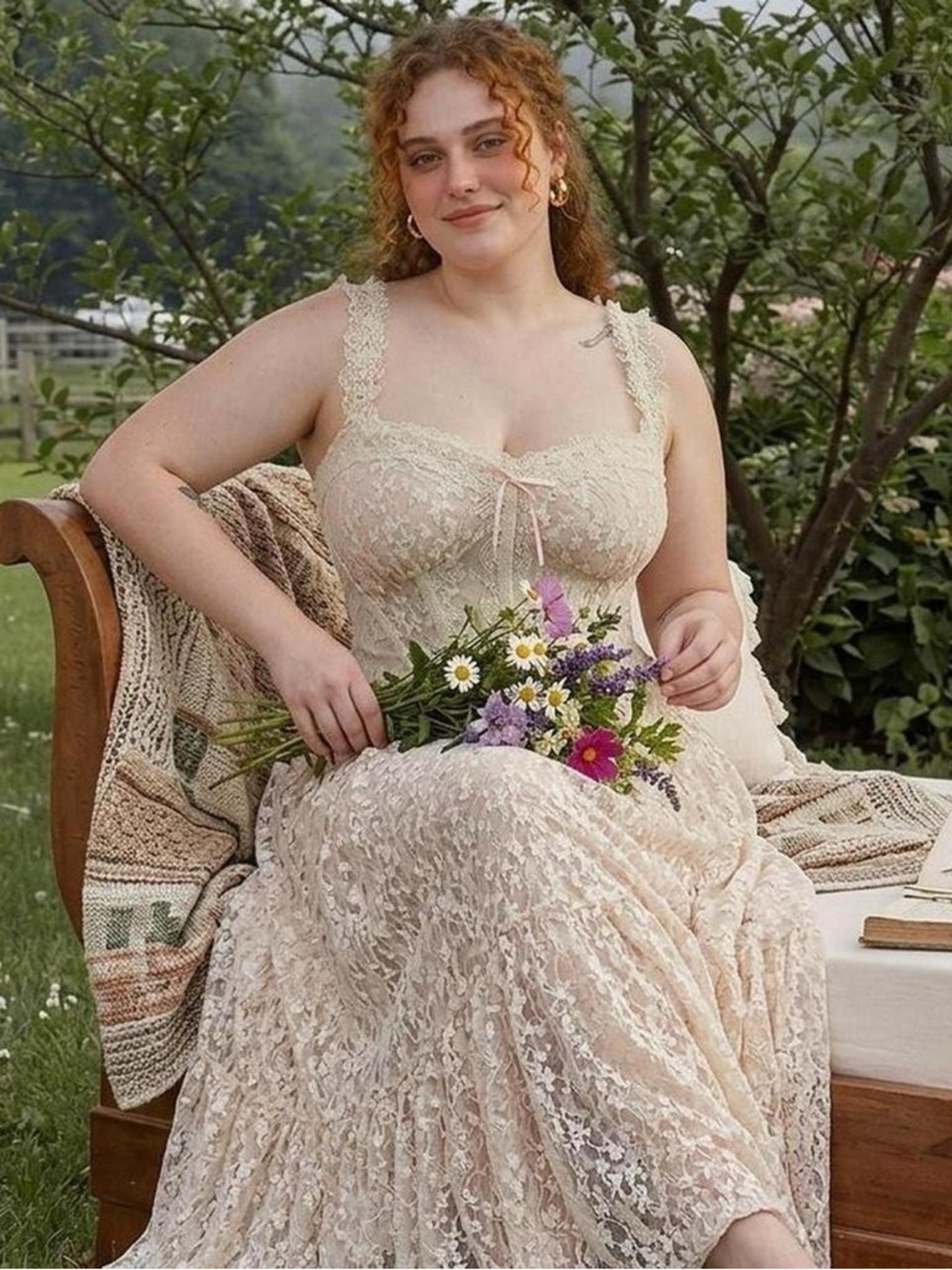 Lace Maxi Dress in Soft Cream - Elegant Sleeveless Design